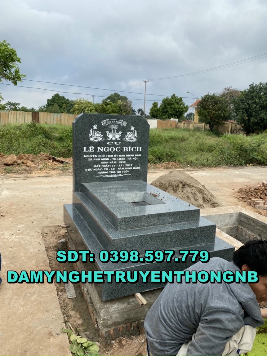 lắp đặt mộ đá tam cấp đá tự nhiên đẹp nhất 2023